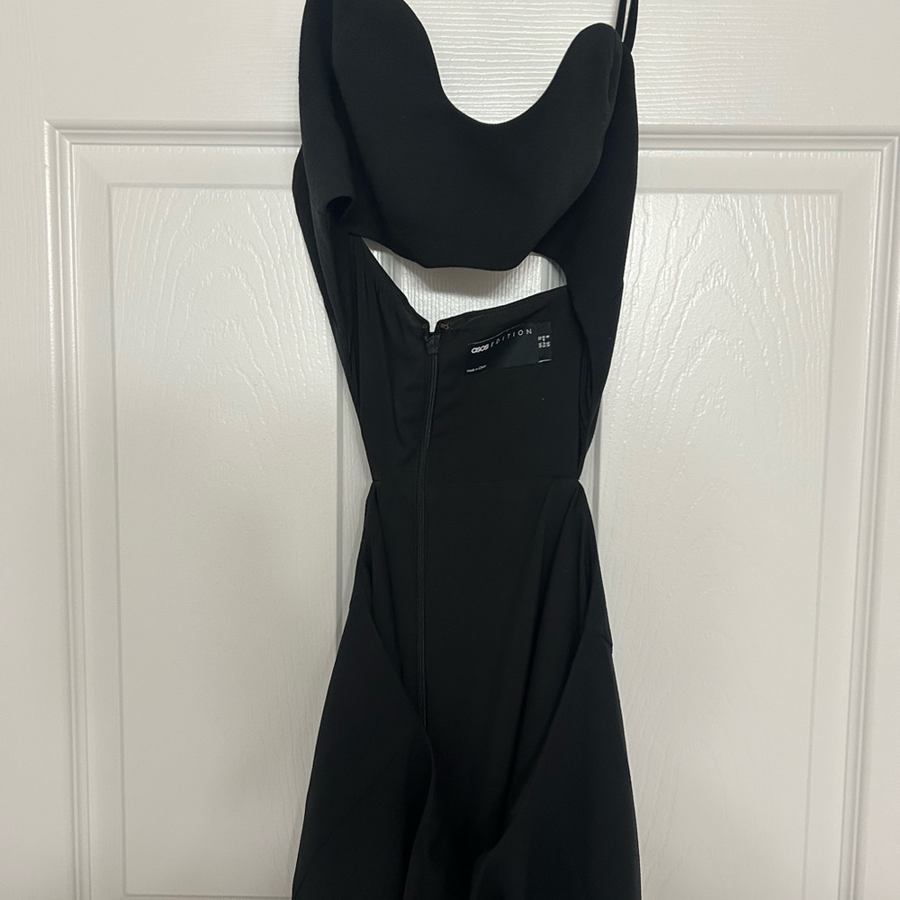 ASOS EDITION Cami Wavy Cutout Midi Dress In Black - Picture 8 of 8